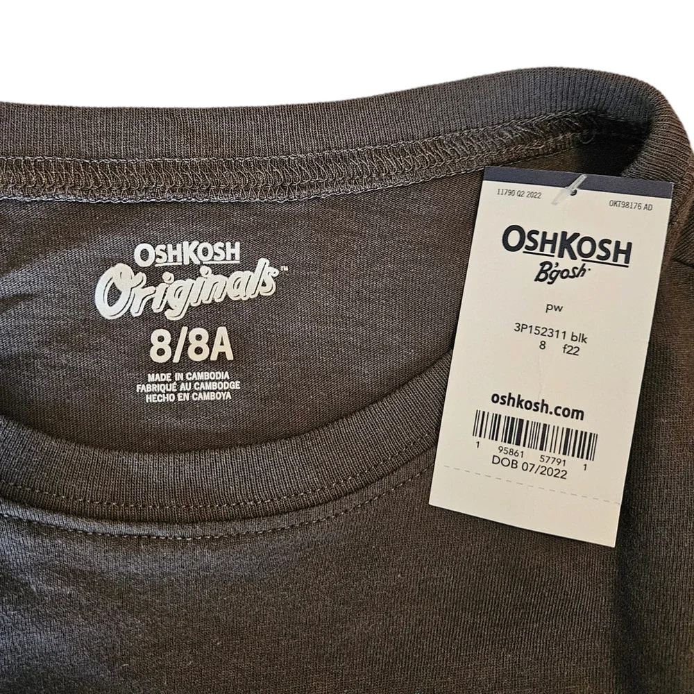 OshKosh Boys' Long Sleeve Basketball Shirt Grey Size 8